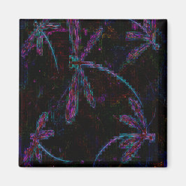 Imã Dragões Azuis bonito em Preto