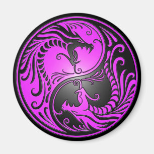 Imã Dragões, roxo e preto de Yin Yang