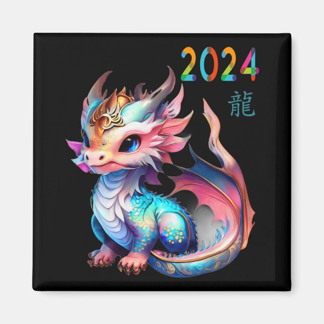 Imã Dragon 2024 Year Of The Dragon Happy Lunar New Yea (Frente)