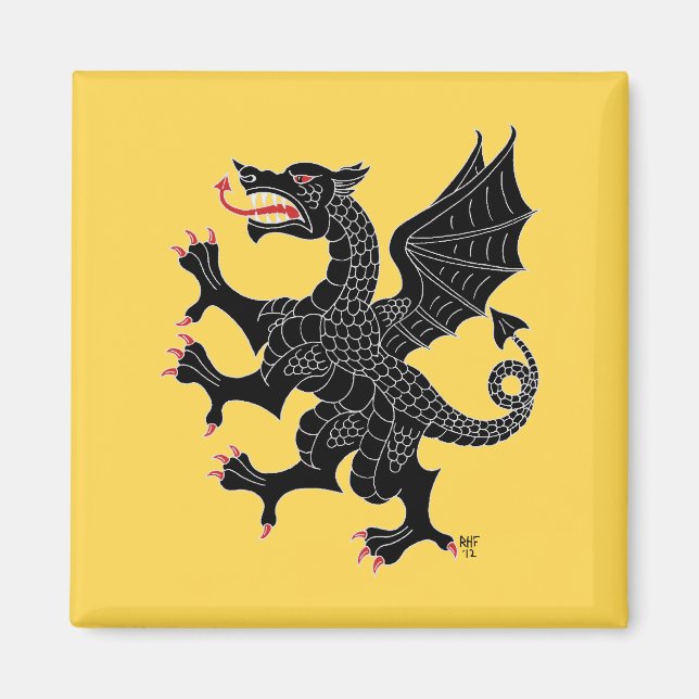 Imã Dragon Rampant Sable (Frente)