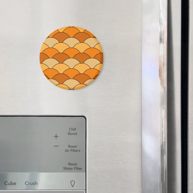 Imã Dragon Scales, Fans, Waves, Seigaiha, Orange (In Situ (Fridge))