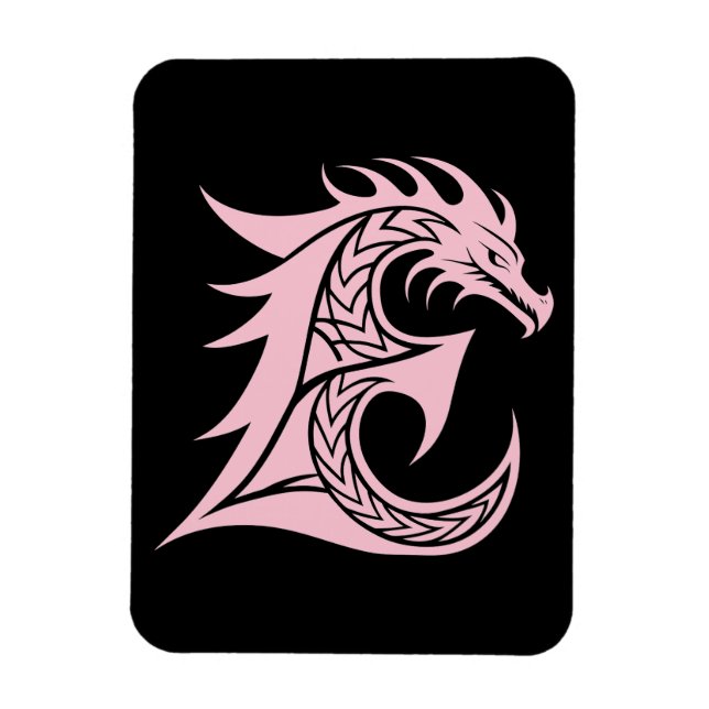 Ímã Dragon Styled Letter E, Dragon Alphabet, Monogram (Vertical)
