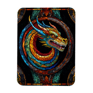 Ímã Dragon Swirl em design de mosaico multicolor