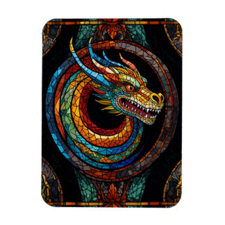 Ímã Dragon Swirl em design de mosaico multicolor