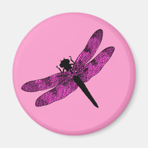 Imã Dragonfly com asa rosa
