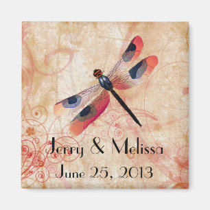 Imã Dragonfly Flourish Weding Favor Magnet
