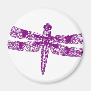 Imã Dragonfly Graphic Round