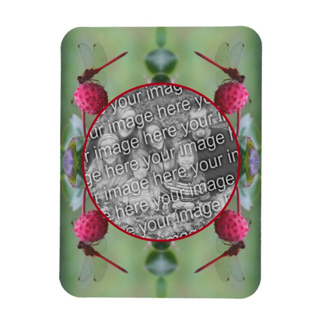 Ímã Dragonfly Na Fruta Dogwood Crie Sua Própria Foto (Vertical)