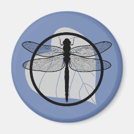 Imã Dragonfly on Leaf Drawing - Willife Circle Series