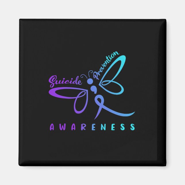 Imã Dragonfly Suicida Prevention Sensibilização Rosa E (Frente)