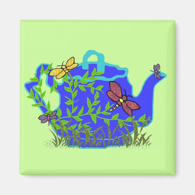 Imã Dragonfly Teapot Magnet (Frente)