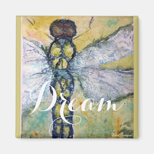 Imã Dragonfly Watercolor Dream Magnet (Frente)
