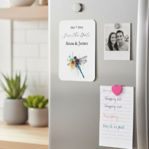 Ímã Dragonfly Wedding, personalizado guarde o adesivo 