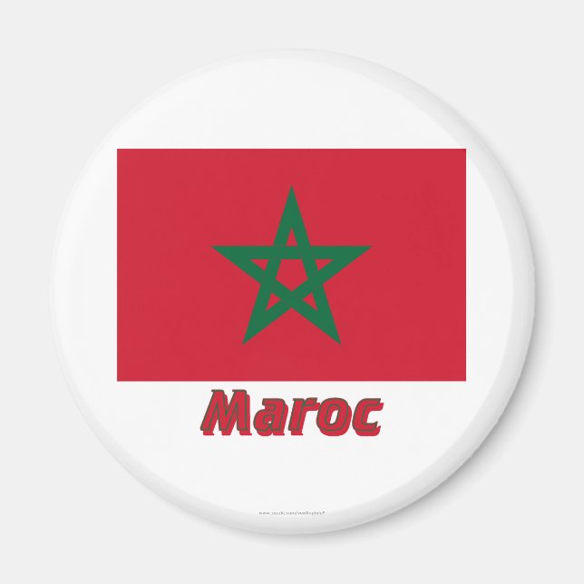 Imã Drapeau Maroc avec le nom en français (Frente)