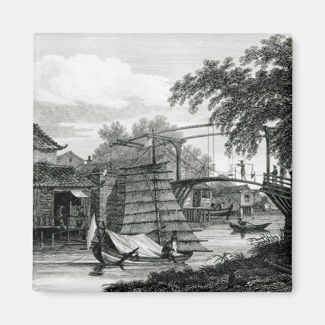 Imã Drawbridge em Malaca, gravada por George Cooke (Frente)