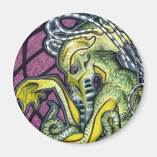 Imã Dread Cthulhu Round Magnet (Frente)