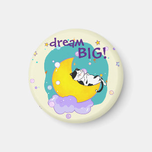 Imã "Dream Big" Cat Na Moon Inspirational Cote