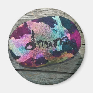 Imã Dream Rock Eu pintei com álcool e tinta na Índia