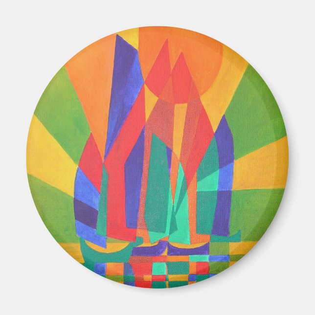 Imã Dreamboat A Cubist Lixo Em Cores Primárias (Frente)