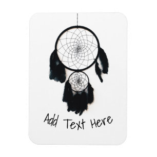 Ímã Dreamcatcher Preto em Fundo Branco