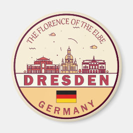 Imã Dresden Germany City Skyline Emblem