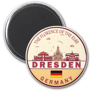 Imã Dresden Germany City Skyline Emblem