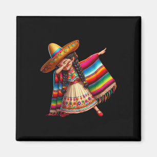 Imã Drible Engraçado Poncho Mexicano Sombrero Cinco De