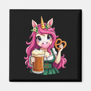 Imã Drindle Alemã - Unicórn Beer Pretzel Funny Party _