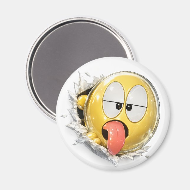 Imã Drolii 3D Emoji Round Magnet (Front/Back)