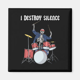Imã Drummer Rock Music Banda Drums Eu Destruo Silênci