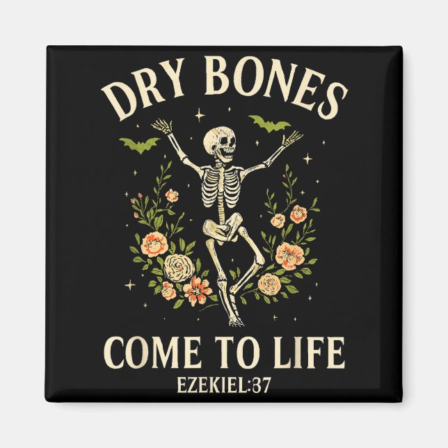 Imã Dry Bones Come To Life Dancing Floral Skeleton  (Frente)