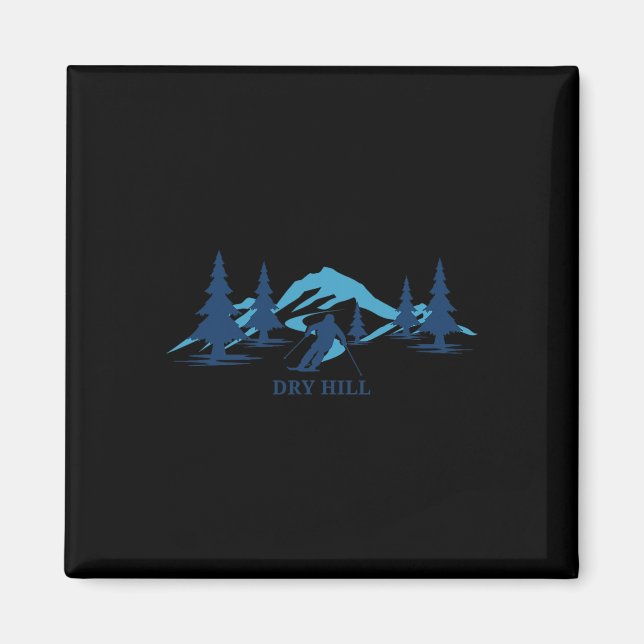 Imã Dry Hill New York Ski Resort Skiier (Frente)