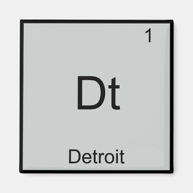 Imã Dt - Símbolo de Elemento Químico da Cidade de Detr (Frente)