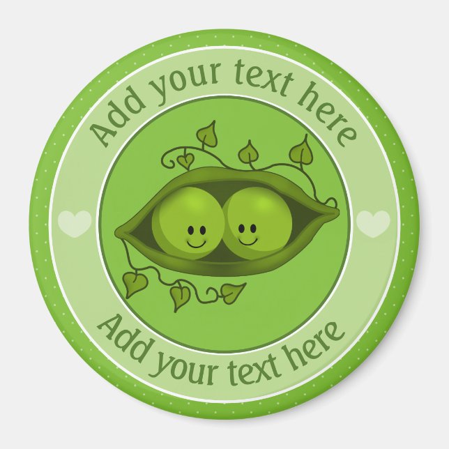 Imã Duas Ervilhas Em Uma Vagem Personalizadas (Frente)