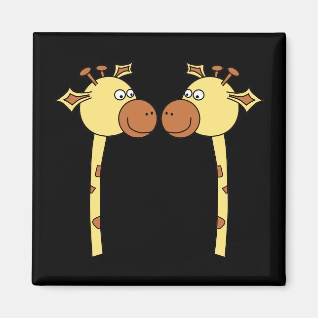 Imã Duas Girafas em Fecho. Cartoon (Frente)