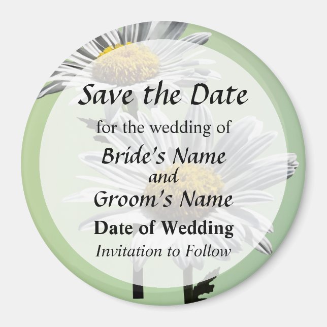 Imã Duas margaridas ao sol Salve a data (Frente)