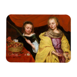 Ímã Duas Meninas como Agnes Santo e Dorothea Santo