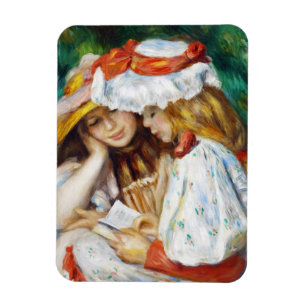 Ímã Duas meninas que lêem a pintura de Pierre Auguste