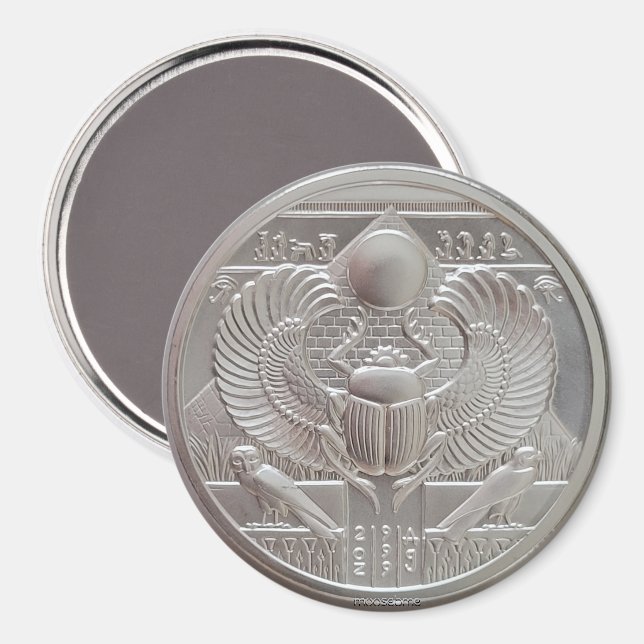 Imã Duas Ounce Silver Scarab Round (Front/Back)
