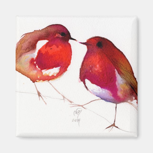 Imã Duas Pequenas Aves De Tinta 2014 (Frente)