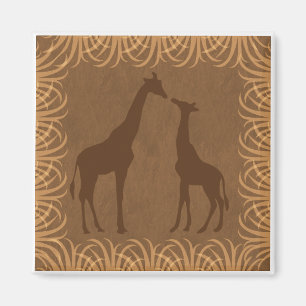 Imã Duas silhuetas do girafa (tema do safari)