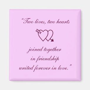 Imã "Duas vidas, dois corações juntados junto em