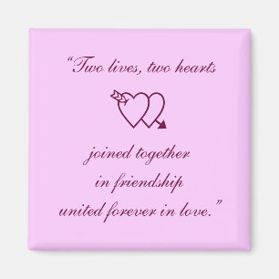 Imã "Duas vidas, dois corações unidos em frita...