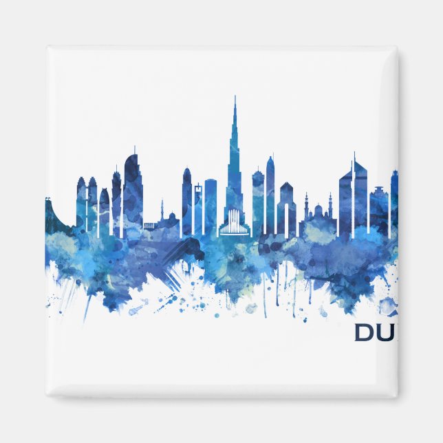 Imã Dubai UAE Skyline Blue (Frente)