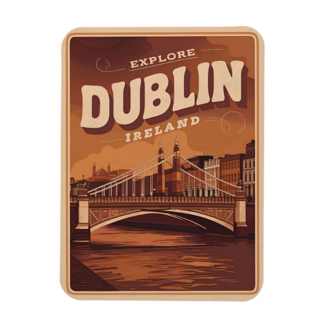 Ímã Dublin antiga cidade, presentes de viagem da repúb (Vertical)
