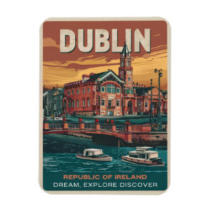Ímã Dublin antiga cidade, presentes de viagem da repúb