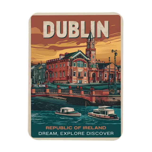 Ímã Dublin antiga cidade, presentes de viagem da repúb (Vertical)