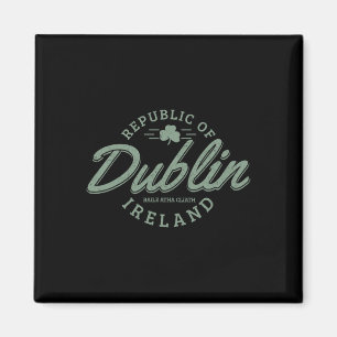 Imã Dublin Ireland Clover Leaf Irish Ruas. Dia dos Pat