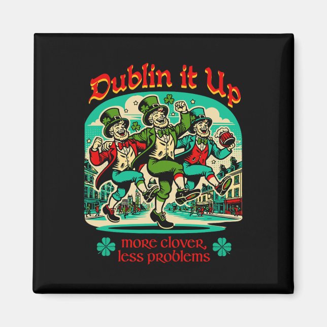 Imã Dublin It Up - Duendes Irlandeses Dançando  (Frente)