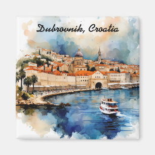 Imã Dubrovnik Estiloso Croácia Pintura Aquarela